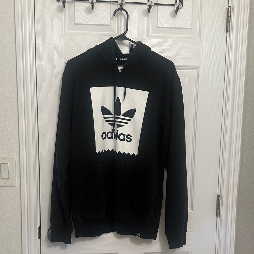Adidas Black Hoodie with White Logo